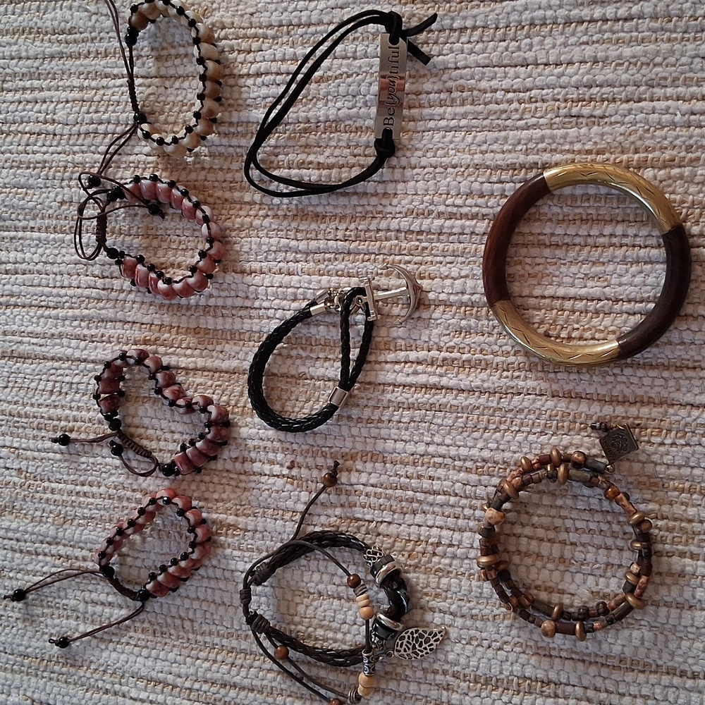 Bundle Lot Of Assorted Boho Cottagecore Beaded and Cord Bracelets